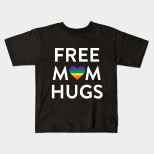 Free Mom Hugs LGBTQ Rainbow Heart Pride Month Kids T-Shirt